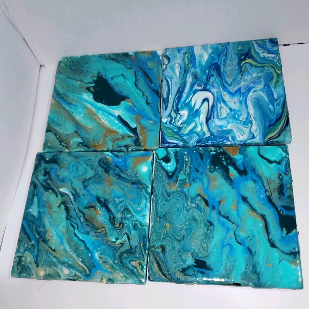 Tile Coaster Set of 4 Original Art